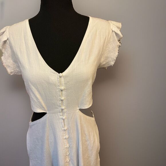 Altar’d State Dress Large White Cut Out Cotton Midi Cottagecore Beachy Boho - Picture 6 of 10